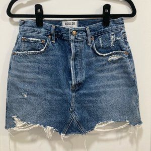 AGOLDE High-Rise Mini Skirt Denim Size 26 Short Jean
